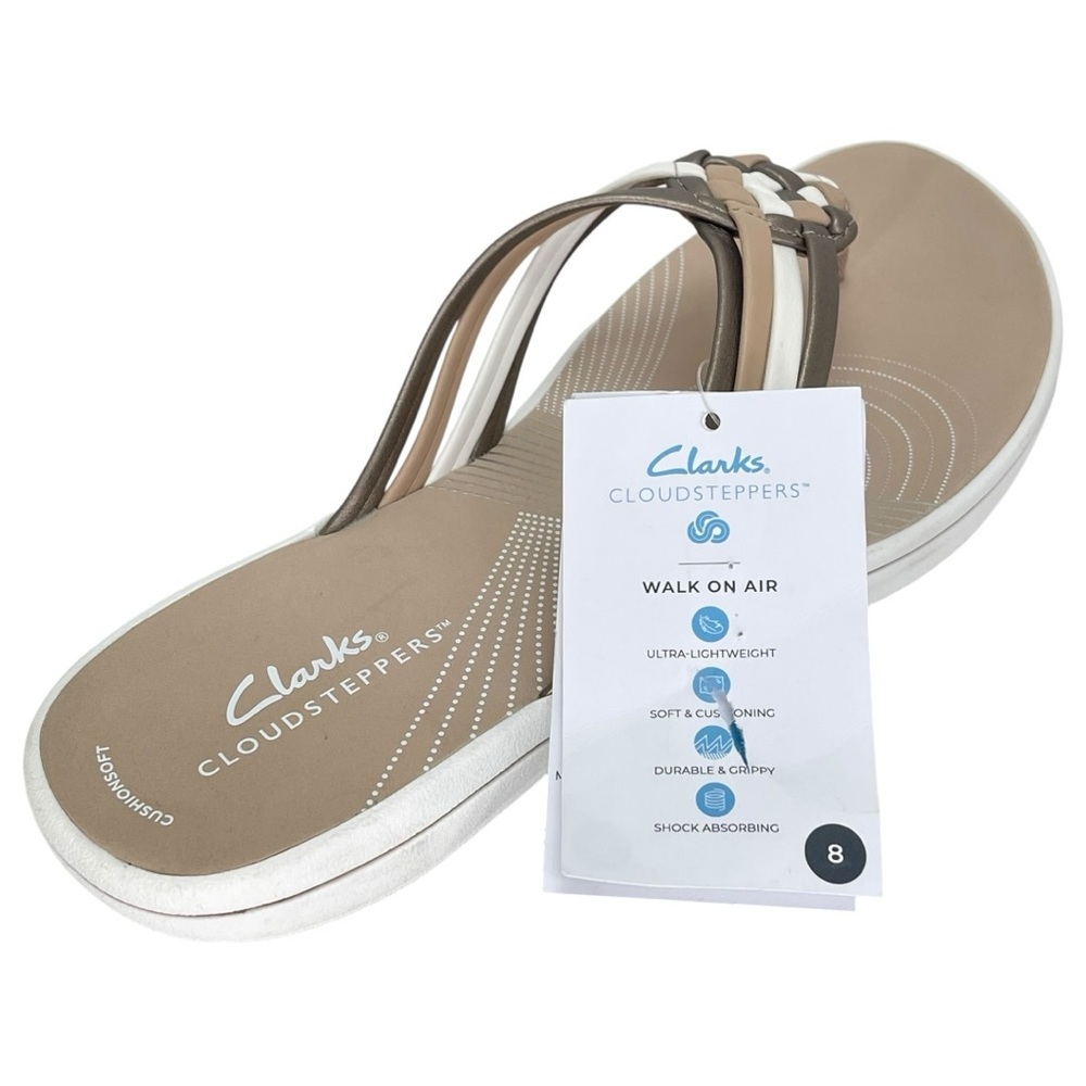 Clarks Cloudsteppers Breeze Coral Womens Thong Sandals Size 8M - Picture 9 of 11